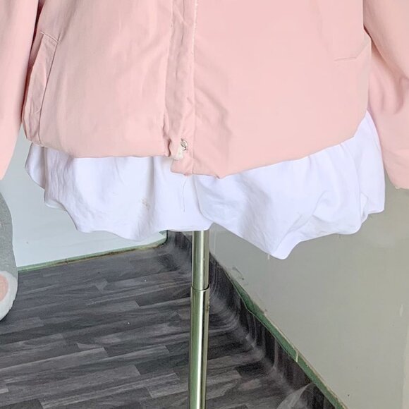 Pink Fuzzy Collar Zip Up Jacket Coat - Picture 3 of 4